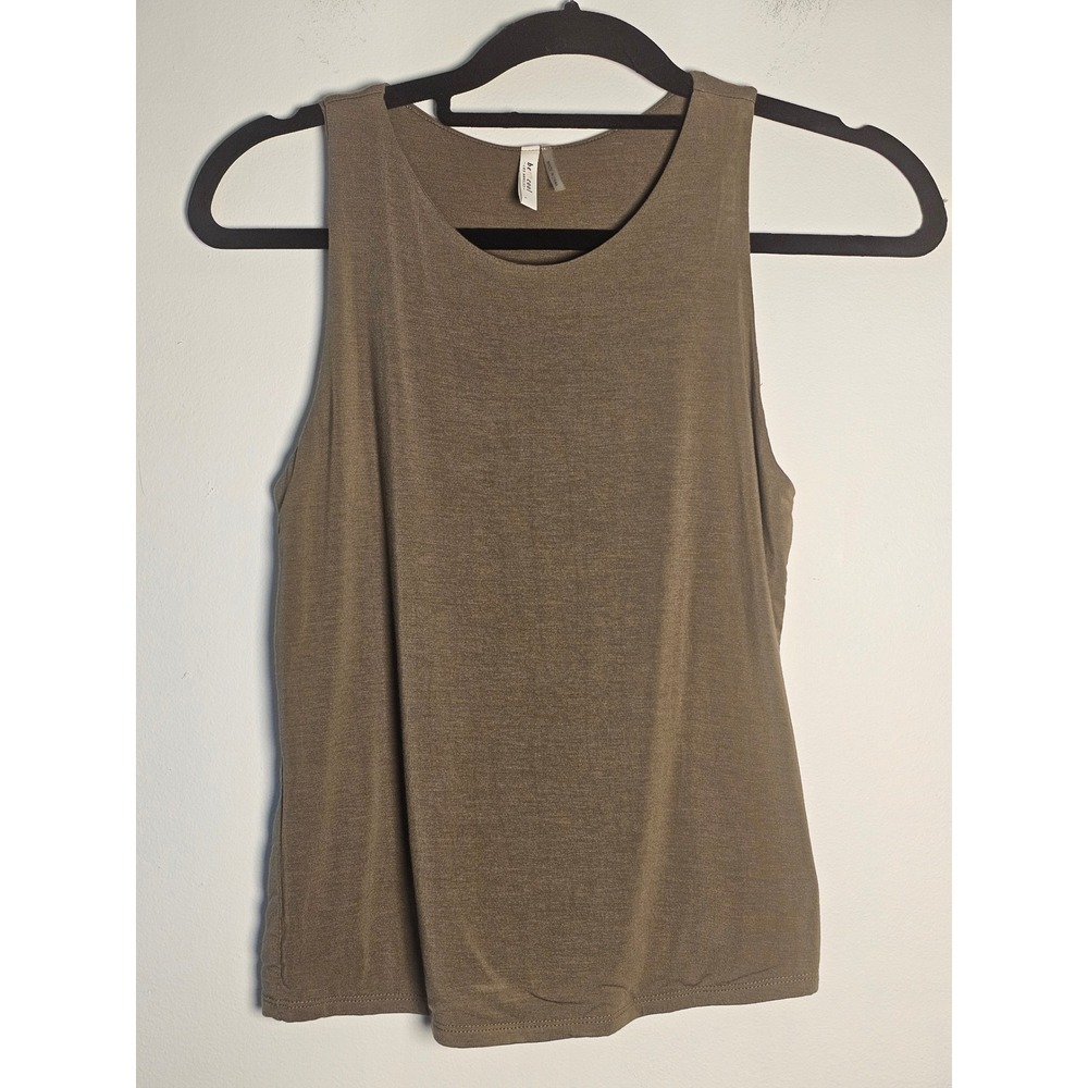 Minimalist Be Cool Tank Top Womens Large Olive Green Rayon Spandex Stretch 18607